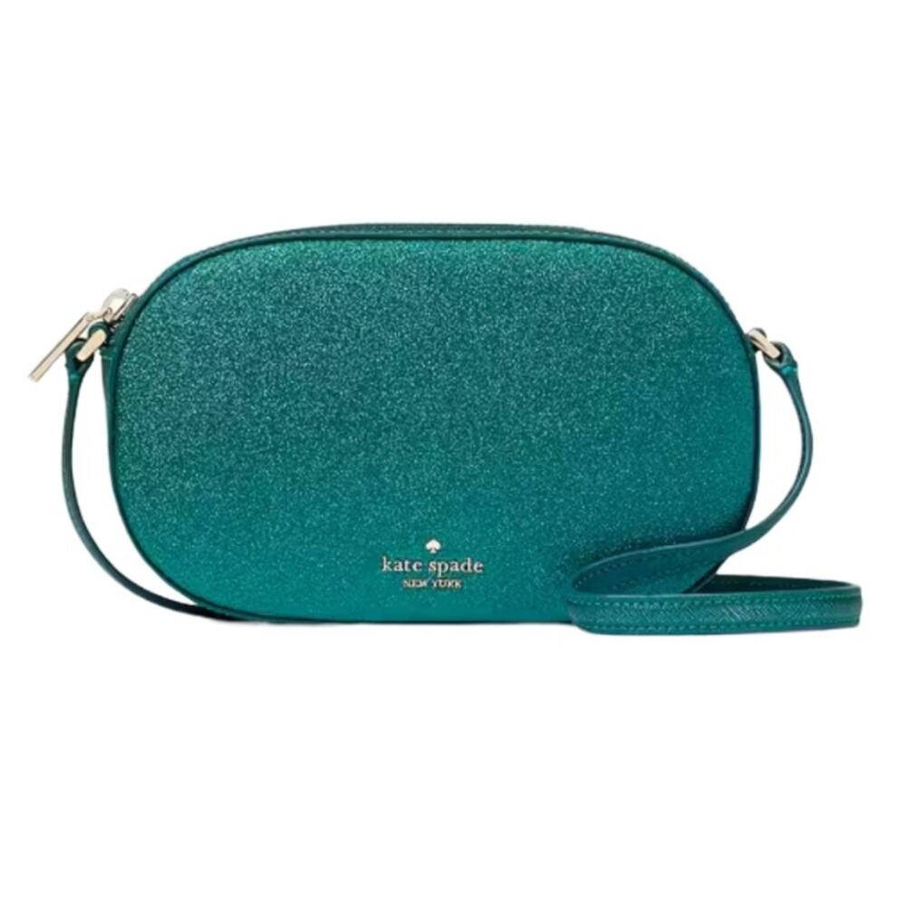 kate spade Glimmer Oval Camera Bag - Festive Teal